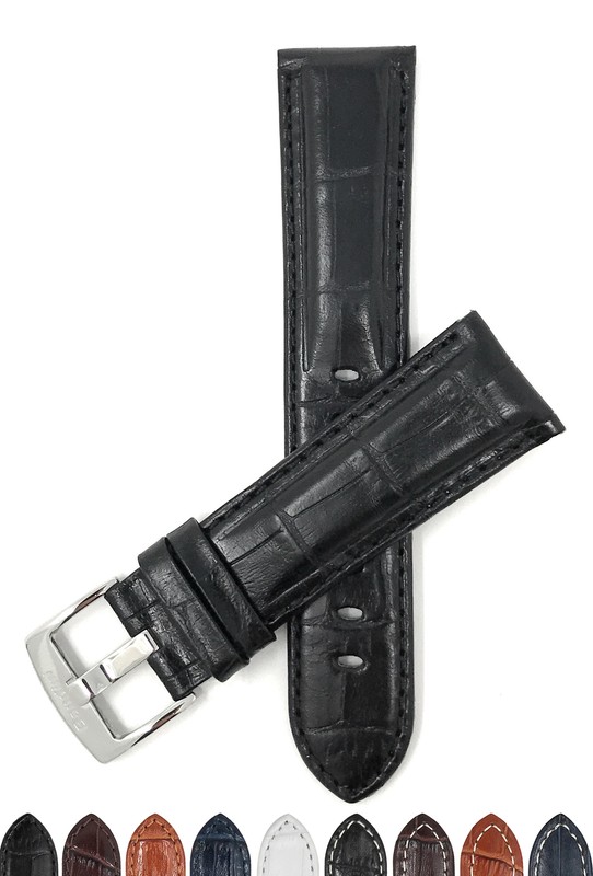 20mm Leather Watch Band, Alligator Pattern for Carl F. Bucherer Heritage