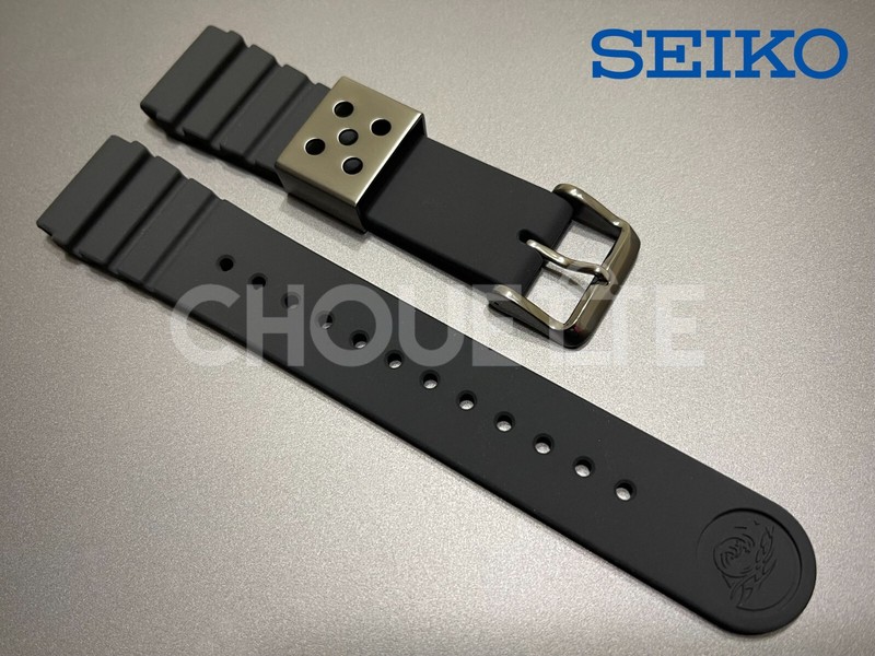 SEIKO 22mm Black Silicone Rubber Strap for Prospex Solar Hybrid “ARNIE” SNJ028