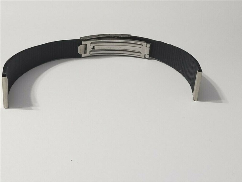 16 MM NOS 1970-80's Ladies Lewa D.B.G.M German Made Rubber / S.Steel BRACELET gallery