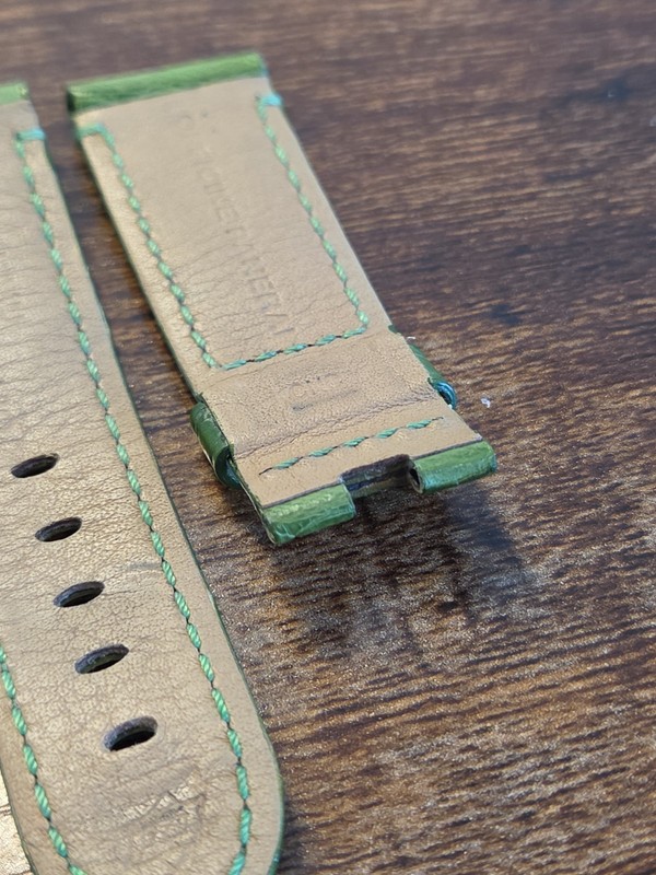 Panerai Watch XS 22mm OEM Green Alligator Strap for 20mm Deployment Buckle gallery