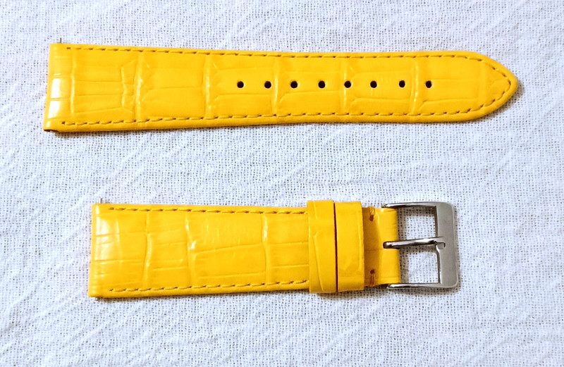 TOSCANA GENUINE LEATHER 20 MM YELLOW WRISTWATCH WATCH STRAP