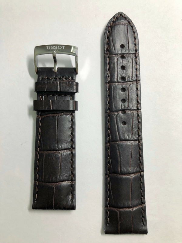Original Tissot Chrono Model T116617A Brown Leather 22mm Watch Band Strap