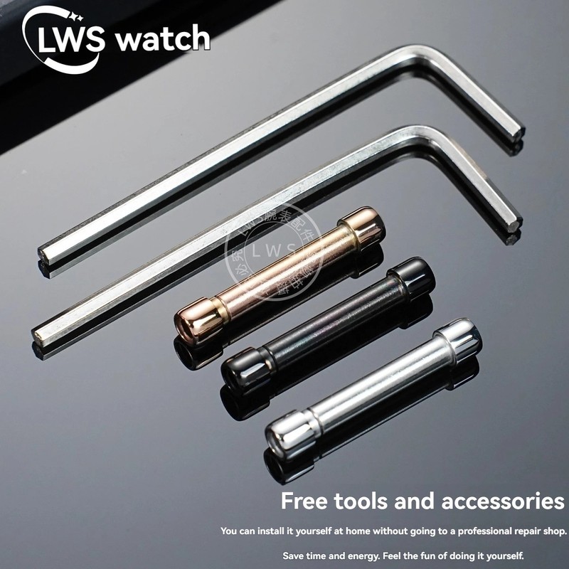 Rubber Straps Stainless Steel Screw Rod For Tissot 1853 T141 Series T141.807 New gallery