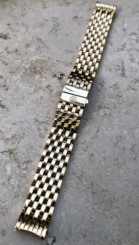 ⌚️✨NEW MICHELE 16mm GOLD 7 LINK Bracelet Watch Band 16AS24071 Deco Mini $795-995
