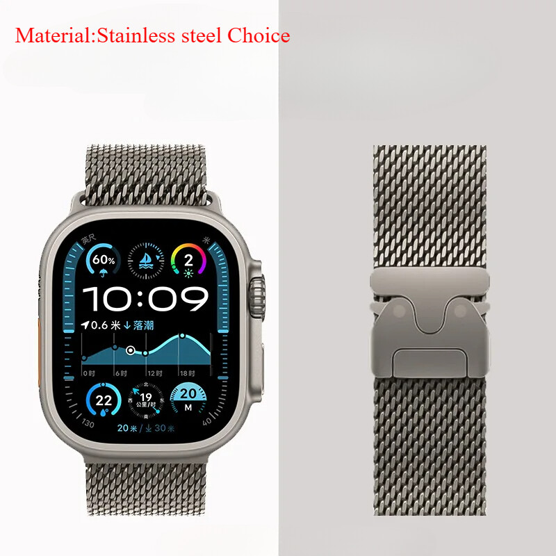 Titanium Milanese Loop Strap For Apple Watch 11 10 9 876 SE 44/46/49mm Ultra 2 3