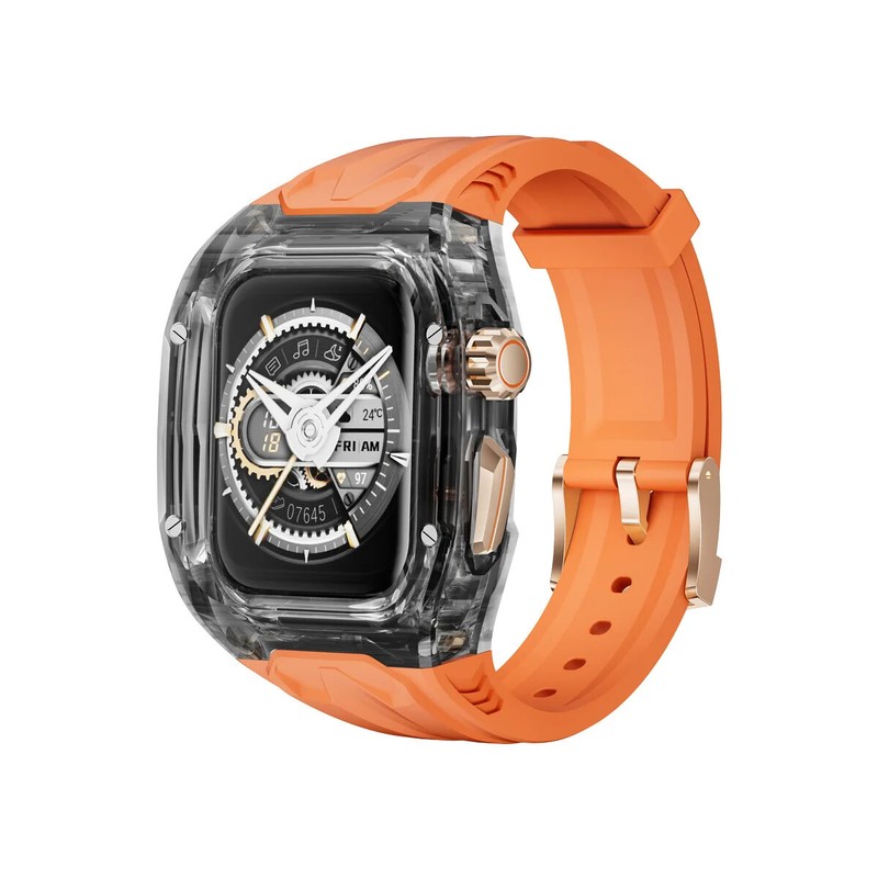 Integrated TPU PC Cover Strap for Apple Watch 40mm 42 41 44 45 46 49mm Bracelet