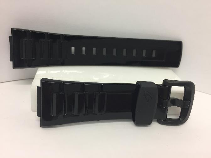 Casio Watch Band BGD-120,BGD-121, BLX-100 Shiny Black Watchband. Strap
