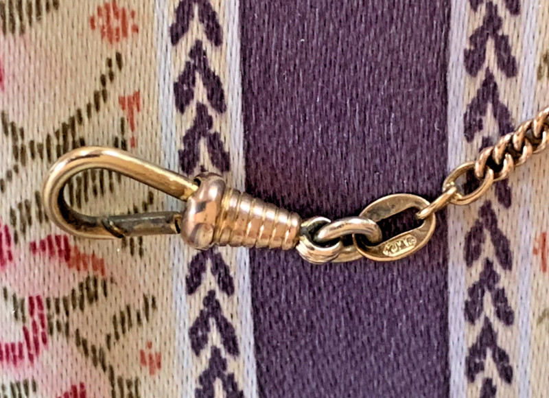 Art Deco Kollmar & Jourdan Gold Filled Double Albert Pocket Watch Chain c.1920 gallery