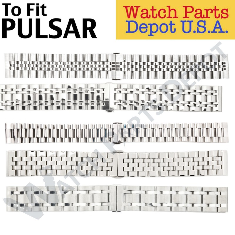 Solid Stainless Steel Metal Bracelet Strap Bands for PULSAR Watches Size 18-26mm