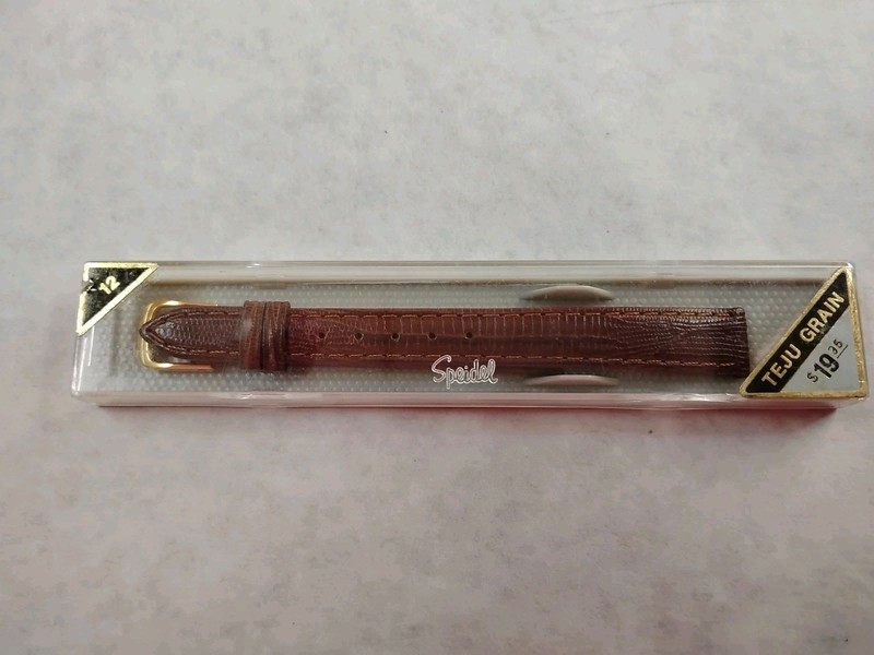Vintage Speidel Brown Flat Teju Grain Watch Band #18