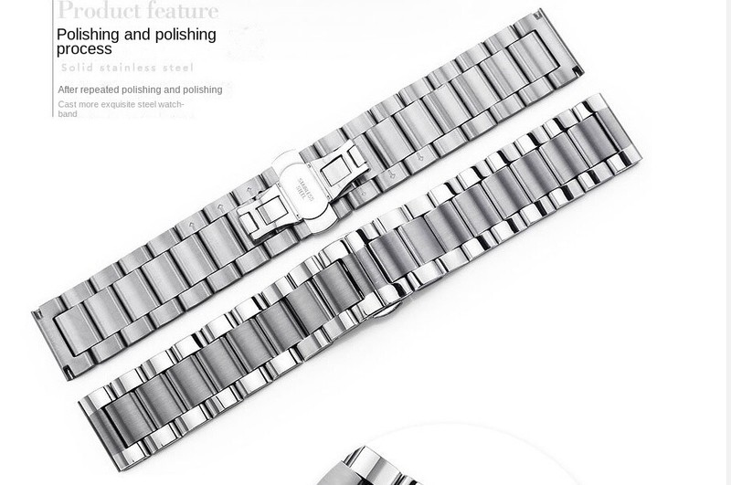 Thicked solid Stainless Steel Watch band Strap Mens Metal 18 20 21 22 23 24 26mm gallery
