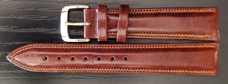 Vintage NOS 1980’s Speidel 18mm Brown Contra-Stitched Genuine Leather Watch Band
