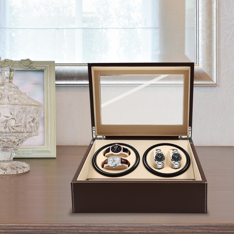 4+6 Automatic Watch Winder Watch Display Box Luxury Storage Case Self-winding gallery