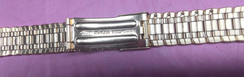 16-18 mm Two Tone Gold Adjustable Bracelet Watchband - Hong Kong - NOS gallery