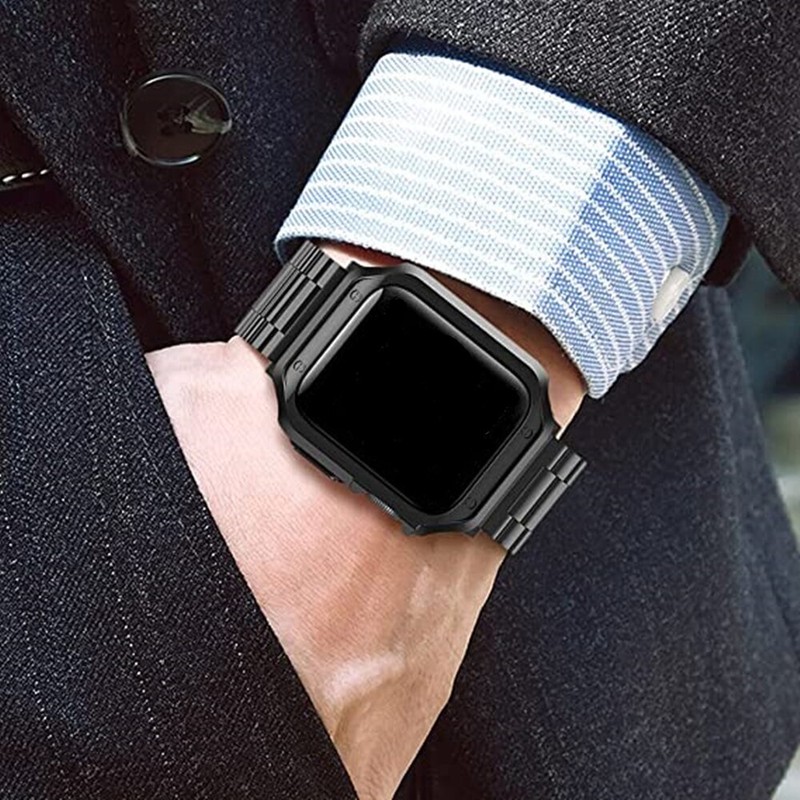 Case+ Stainless Steel Metal Strap for Apple Watch Series 9 8 7 6 SE 5 Ultra 2 49 gallery