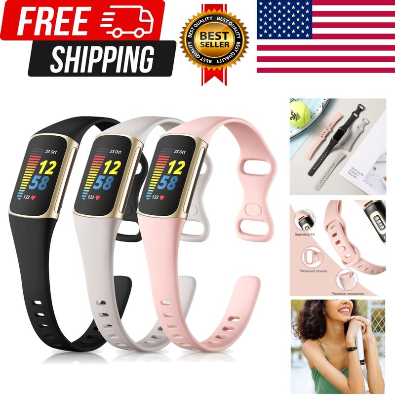 Maledan Slim Band Compatible with Fitbit Charge 5 Bands/Charge 6 Bands Women Men