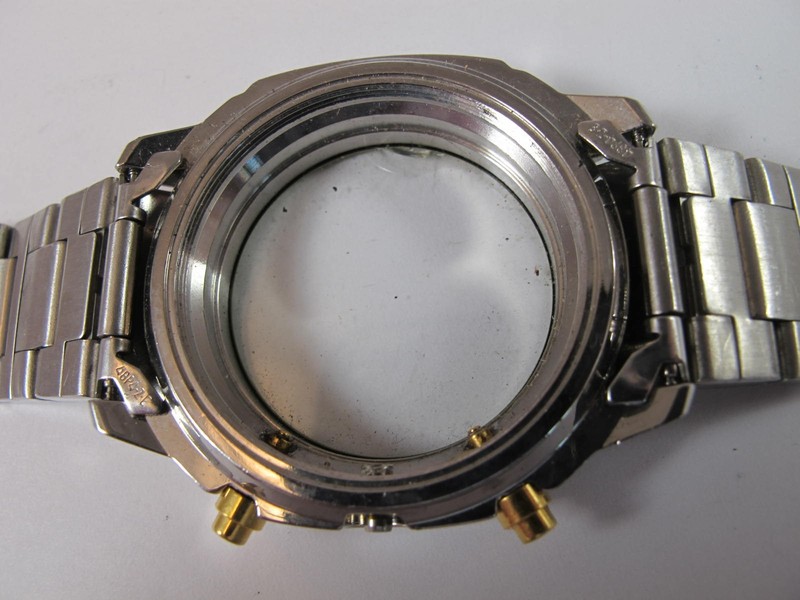 SEIKO MENS ALL STEEL 20MM CURVED END LINKS BAND WITH BEZEL END PIECES 48P4.Z.E gallery