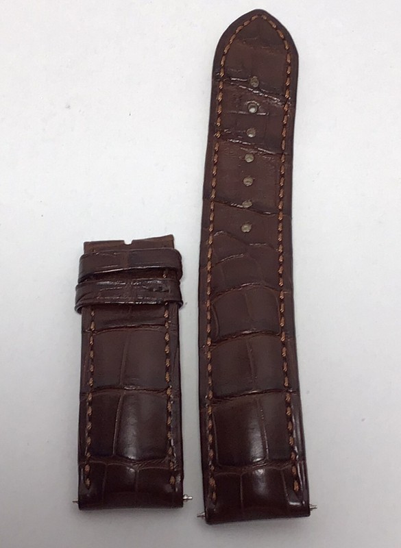 Dewitt Leather Watch Brown Band Strap 125/80 Cousu Main Alligator