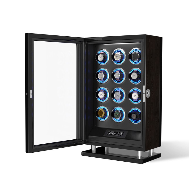 DUKWIN Fingerprint Lock Watch Winder For 12 Watches RGB Light Touch Display Case
