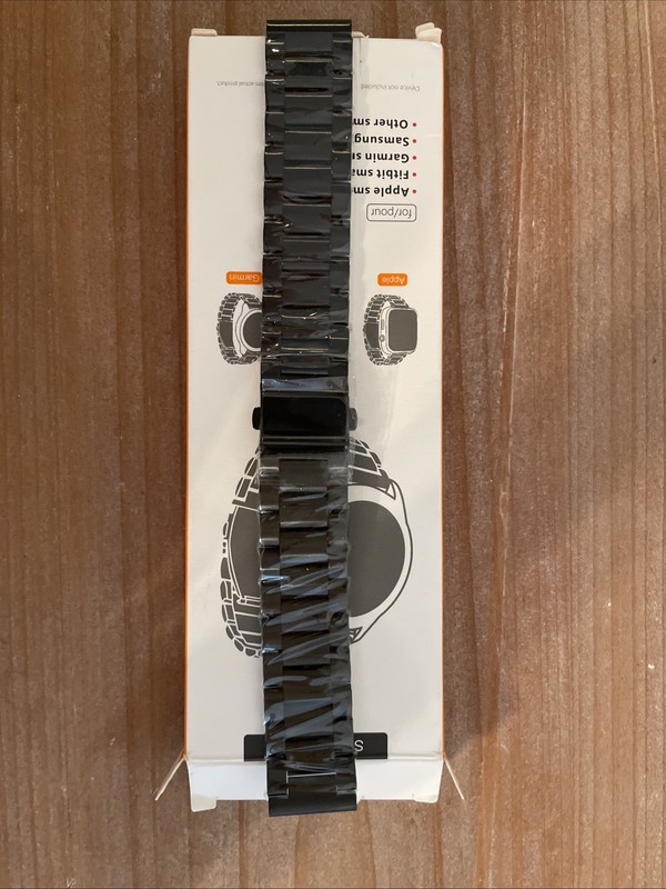 SPGUARD Black Stainless Steel Smart Watch Band for Apple, Fitbit, Samsung