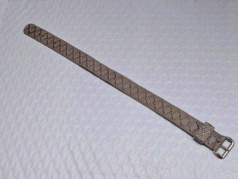 Vintage One-Piece Grey Taupe Fabric Nylon Watch Band Strap 16.6 mm gallery