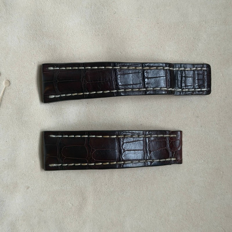 OEM 24mm Breitling Brown Alligator Leather Watch Strap 757P