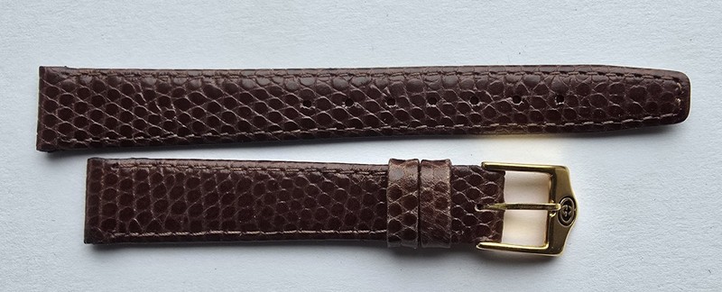 NOS Gucci Womens Tan Lizard Watch Band w/ Gold Tone Buckle 12mm RBD