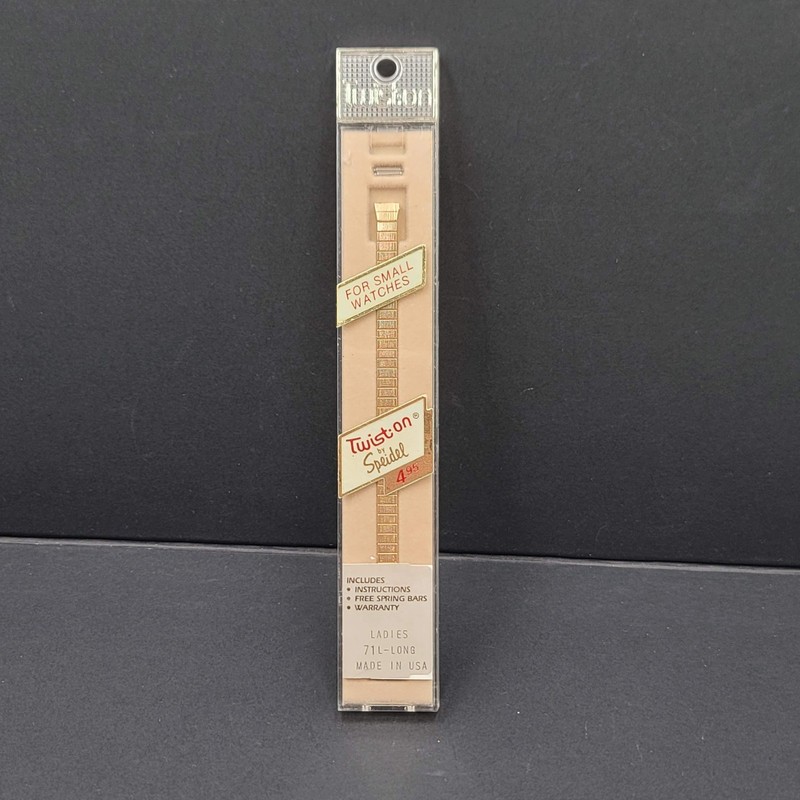 Vintage Speidel Twist-On Watch Band Gold Tone Ladies New Old Stock