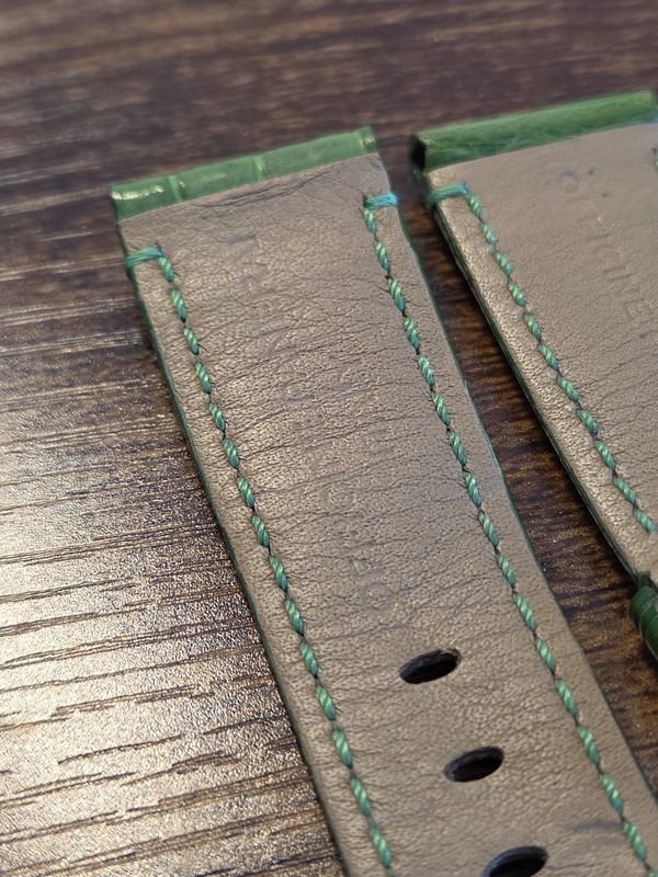 Panerai Watch XS 22mm OEM Green Alligator Strap for 20mm Deployment Buckle gallery