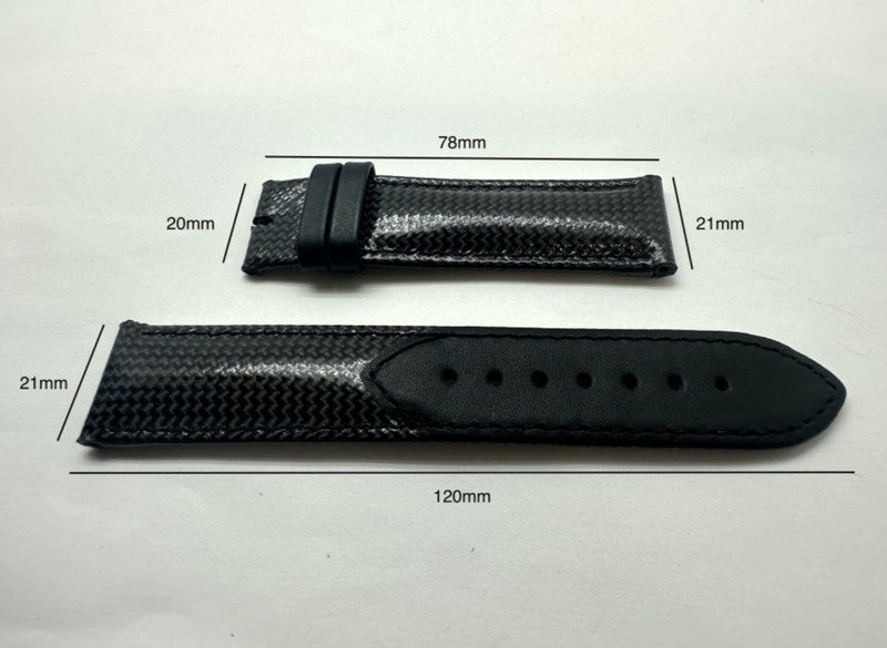 Montegrappa Black Genuine Leather Watch Band Strap 21mm x 20mm gallery