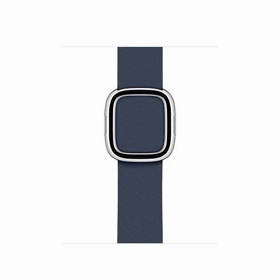 Apple Watch Band 40mm Deep Sea Blue Modern Buckle Sz Small Steel Leather