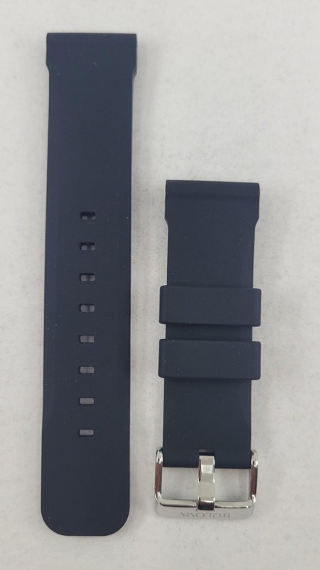 Original Bulova Marine Star 24mm Black Rubber Replacement Band 9691414-SBK98B258