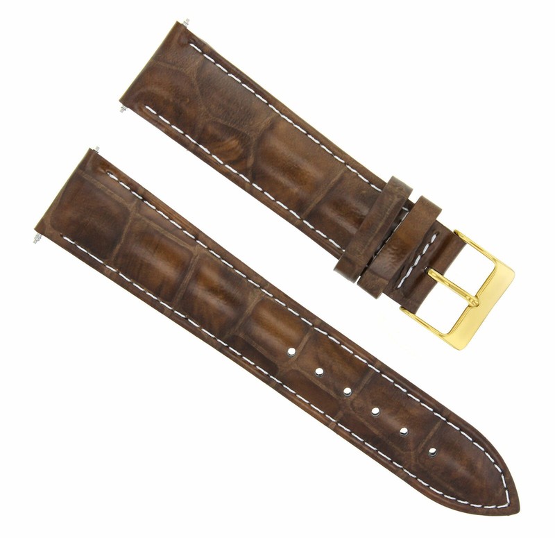20MM LEATHER WATCH STRAP BAND FOR 36MM ROLEX DJ 1603 16014 LIGHT BROWN WS GOLD
