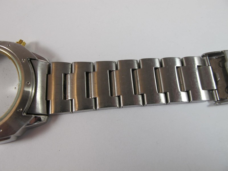 SEIKO MENS ALL STEEL 20MM CURVED END LINKS BAND WITH BEZEL END PIECES 48P4.Z.E gallery