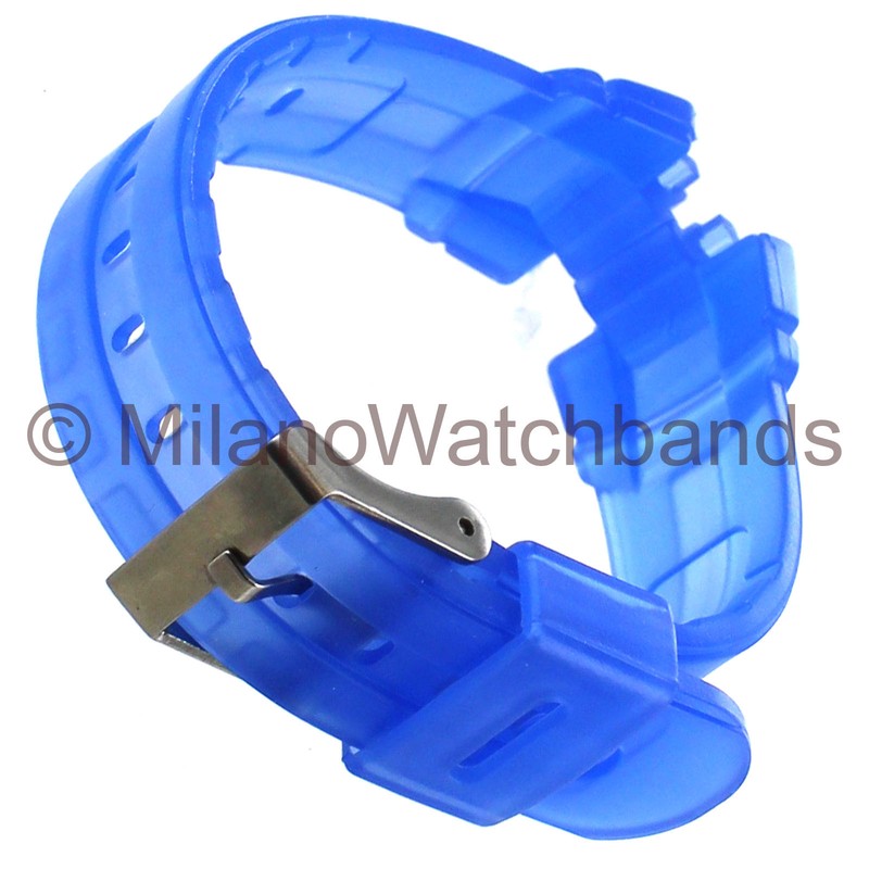 14mm Milano Transparent Blue Rubber Baby-G Ladies Watch Band Long LS 131320 gallery