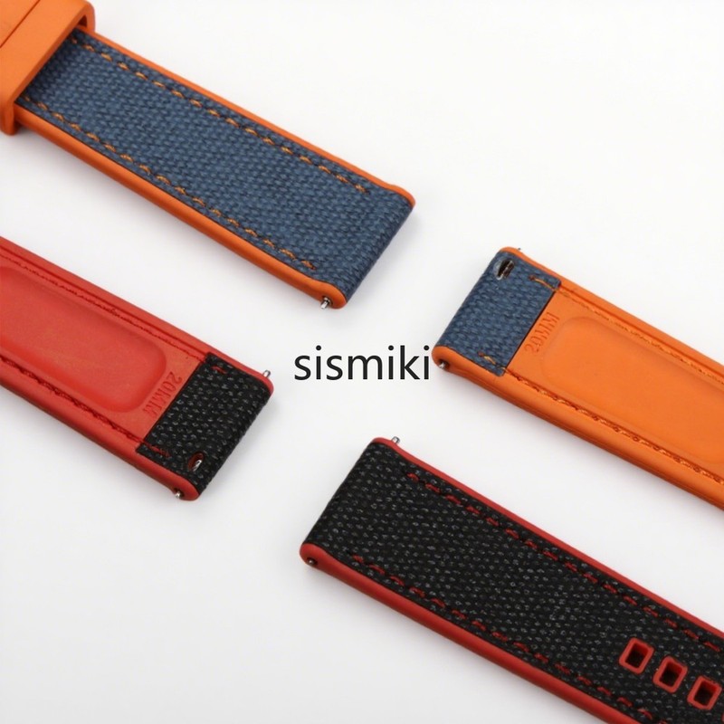 Nylon Silicone Rubber Bracelet Watch Band Strap Deployment Clasp Buckle 20/22MM gallery