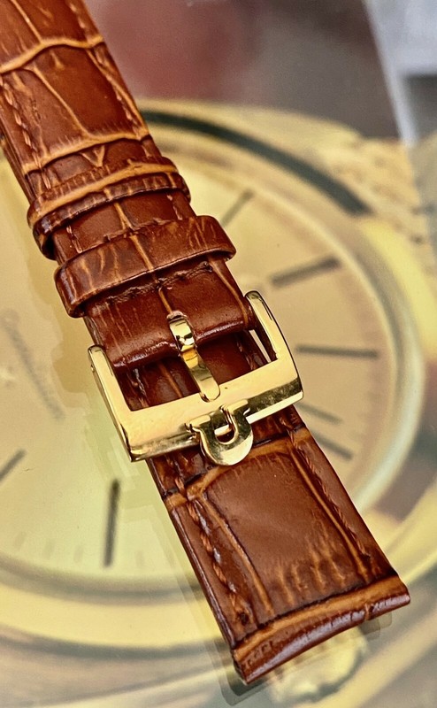 OMEGA Constellation Model 16mm Logo Buckle 18mm Cognac Color Croco Leather gallery