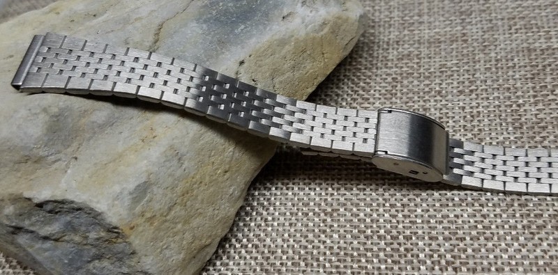 12 mm VINTAGE STAINLESS STEEL SLIDING HOOK CLASP WATCH BAND NOS US Seller!