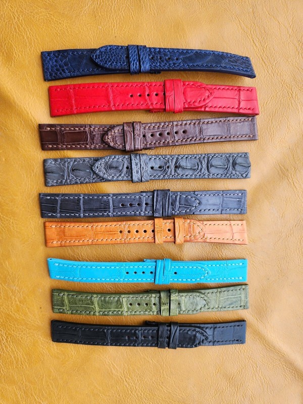 Multicolor 100% Genuine Ostrich Leather Skin Watch Strap Band,Real Leather Band gallery
