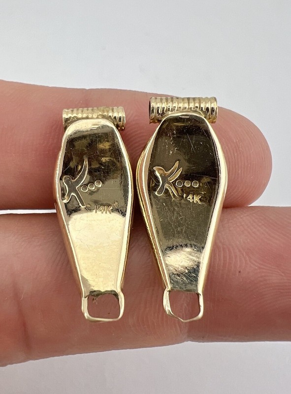 Vtg Kevin Lee Barnhi Navajo 14k Yellow Gold Turquoise Women's Watch Tips 5.7g gallery