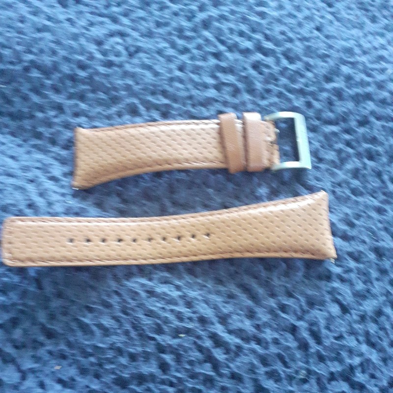 20mm Seiko Calf Light Brown Leather Watch Strap. 20cm Length Branded Gold Buckle