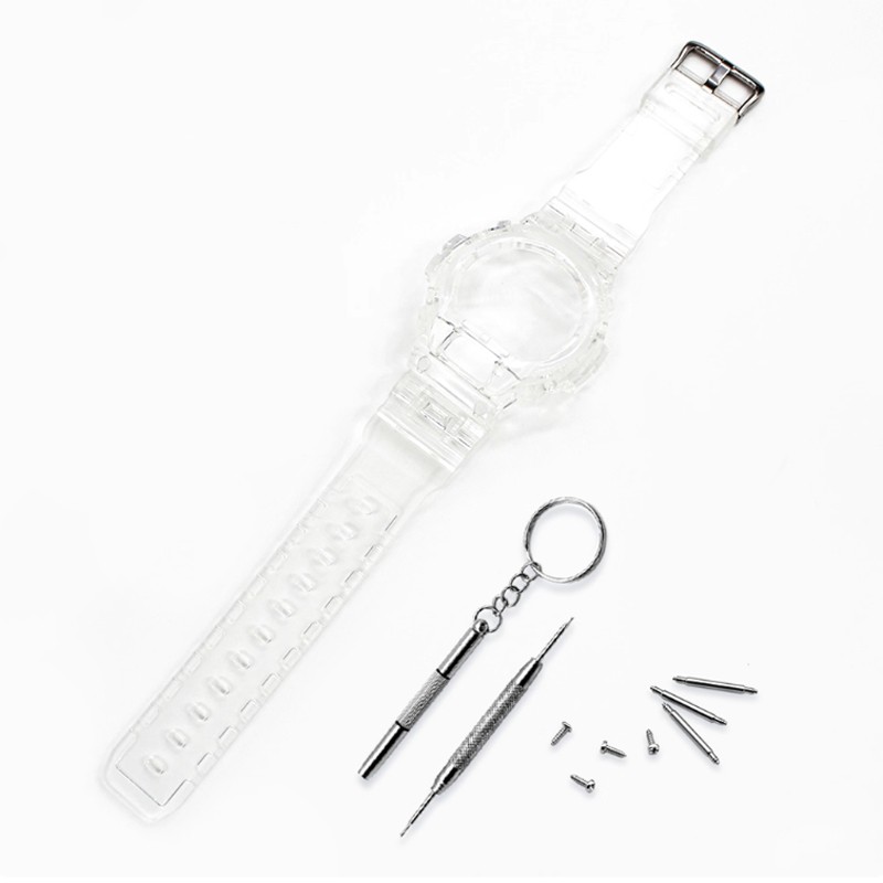 Jelly Watch Band & Bezel Case For Casio G-Shock DW-6900/6930 DW6600 Sport Strap