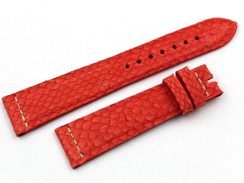 Strap Band Leather Salmon Red Coral 20/16mm Handmade Top Quality New