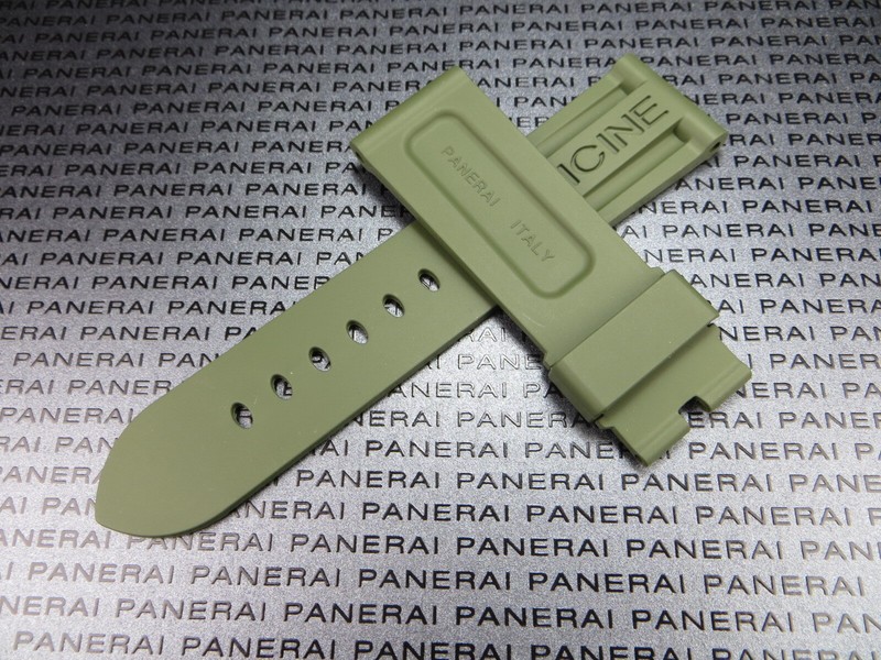 New 22mm Authentic PANERAI Rubber Strap Green Diver Watch Band Tang Buckle gallery