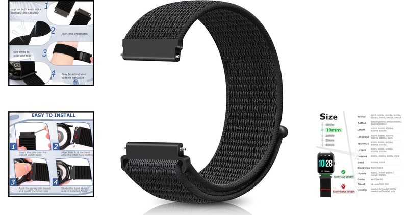 Lightweight Breathable Sport Watch Band for Various Models gallery