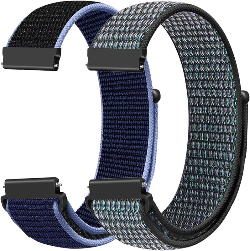 2 Pack Nylon Watch Bands Compatible with 16Mm 18Mm 19Mm 20Mm 22Mm Watch Bands Qu