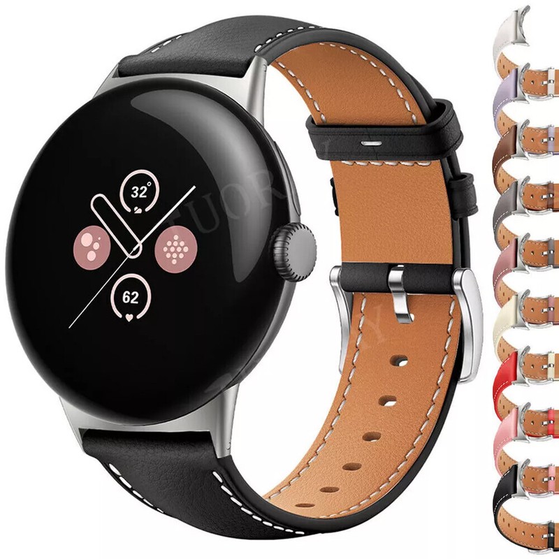 For Google Pixel Watch 1 2 3 41mm / 3 45mm Replacement Leather Watch Band Strap