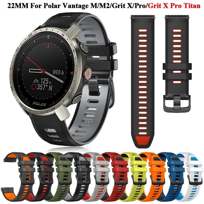 22mm Sports Silicone Strap For POLAR Grit X Pro Titan / Vantage M M2 Watch Band