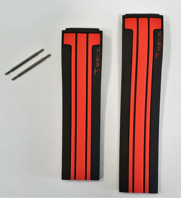Original Tissot T-Race Men’s T048417A, T048427A Black / Red Rubber Band Strap