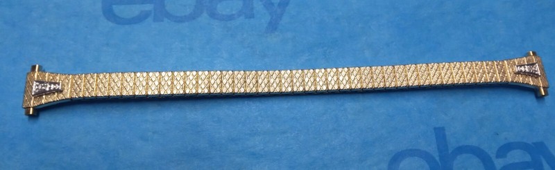 Vintage 6-9 mm Speidel USA Gold and Silver with Clear Rhine Flex Watchband – NOS